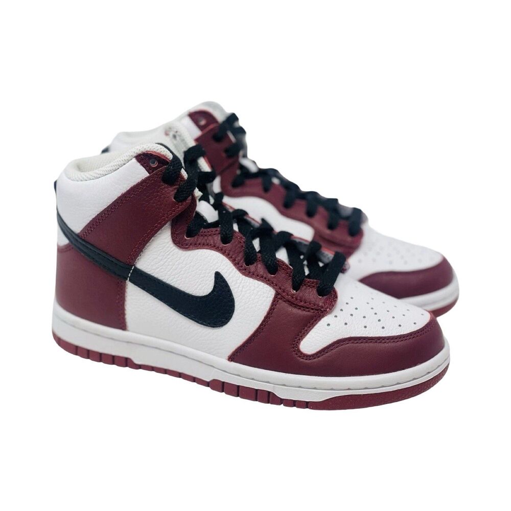 Size 5.5 Nike Dunk High By You NBY White Maroon Red Black Womens DV2272-900